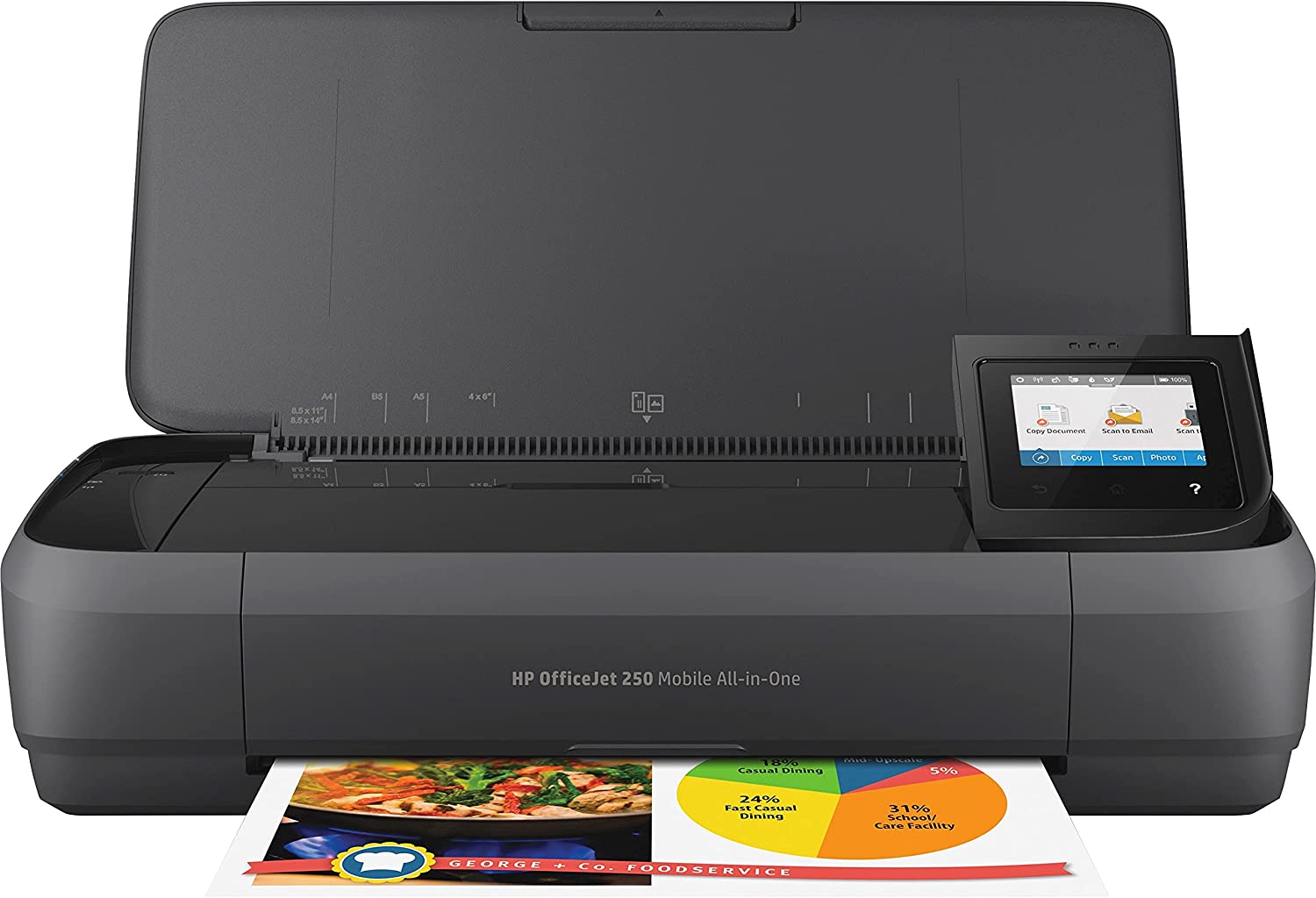 230816082320177_1 HP OfficeJet 250 All-in-One Portable Printer with Wireless & Mobile Printing, Works with Alexa (CZ992A) Black - Image 1